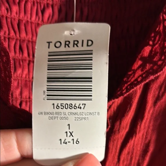Torrid Red Ruched Ruffled Camisole - Picture 4 of 5